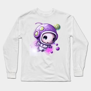 A Journey into Space with Astronaut Purple and Fluffy Long Sleeve T-Shirt